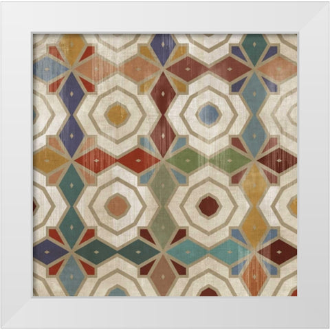 Gallactica Tile IV White Modern Wood Framed Art Print by PI Studio