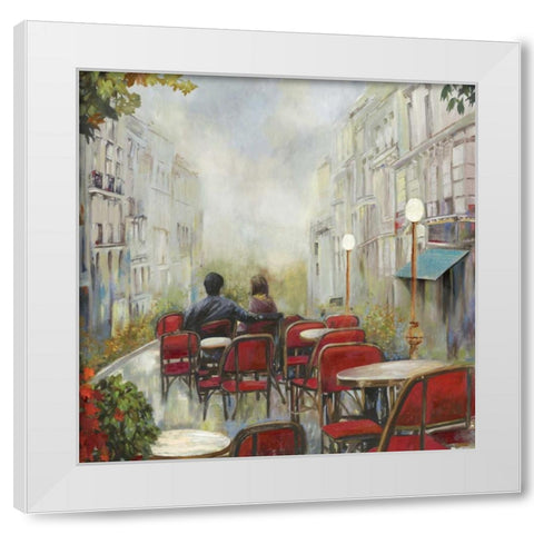 Parist Cafe White Modern Wood Framed Art Print by PI Studio