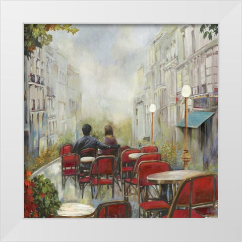 Parist Cafe White Modern Wood Framed Art Print by PI Studio