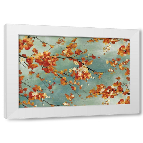 Orange Blossom White Modern Wood Framed Art Print by PI Studio