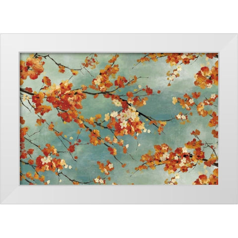 Orange Blossom White Modern Wood Framed Art Print by PI Studio