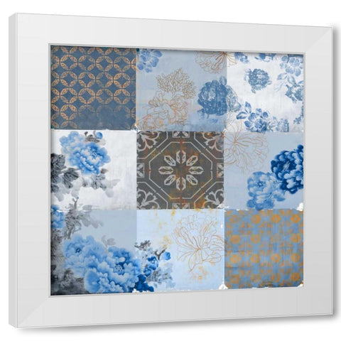 Deft Blue White Modern Wood Framed Art Print by PI Studio