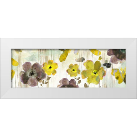 Bouquet Florals White Modern Wood Framed Art Print by PI Studio