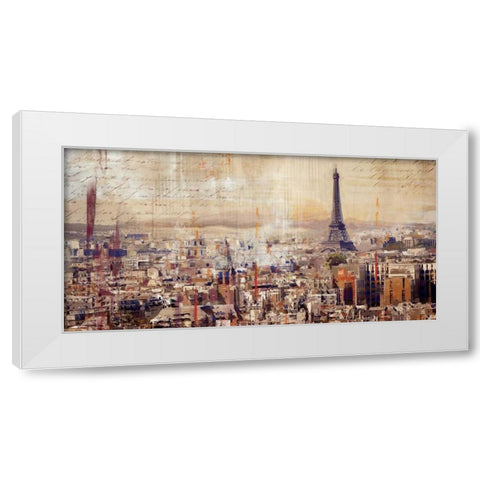 City of Light White Modern Wood Framed Art Print by PI Studio