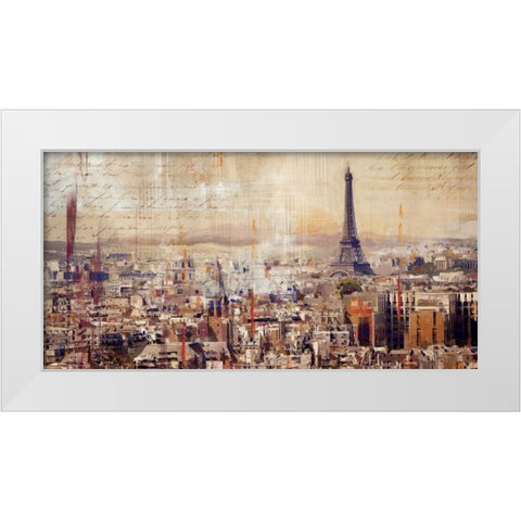 City of Light White Modern Wood Framed Art Print by PI Studio