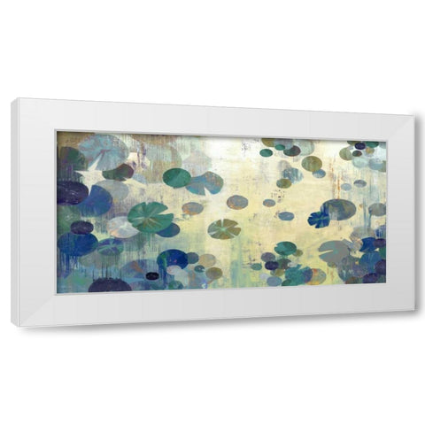 Teal Lily White Modern Wood Framed Art Print by PI Studio