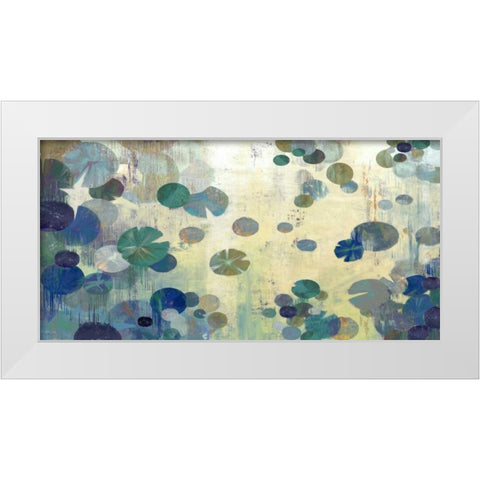 Teal Lily White Modern Wood Framed Art Print by PI Studio