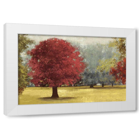 Summer Days - Red White Modern Wood Framed Art Print by PI Studio