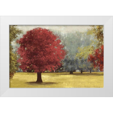 Summer Days - Red White Modern Wood Framed Art Print by PI Studio