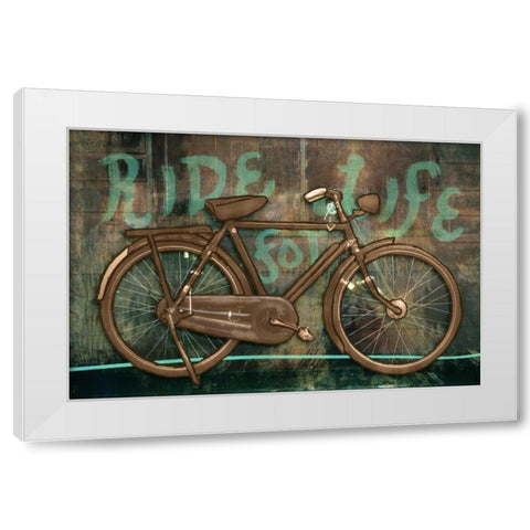 Ride for Life White Modern Wood Framed Art Print by PI Studio