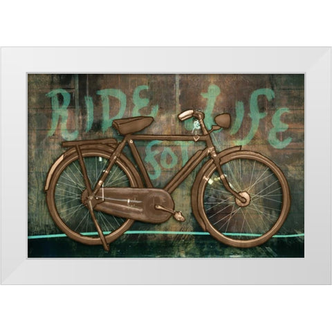 Ride for Life White Modern Wood Framed Art Print by PI Studio