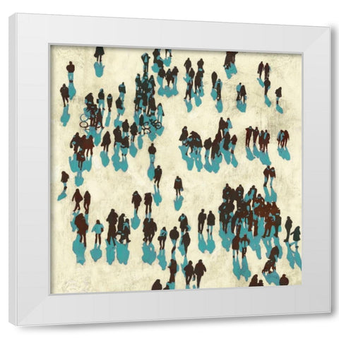 Teal Wanderers White Modern Wood Framed Art Print by PI Studio