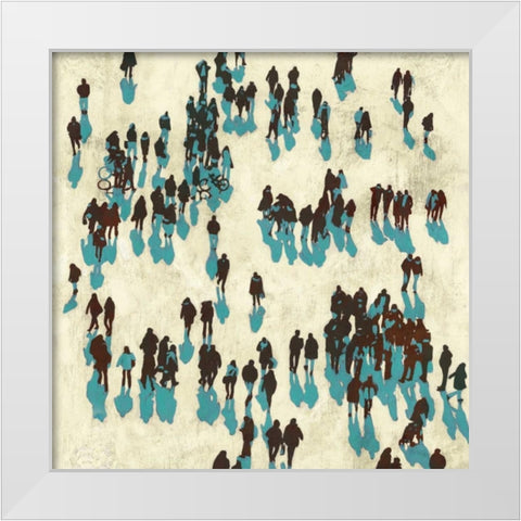 Teal Wanderers White Modern Wood Framed Art Print by PI Studio