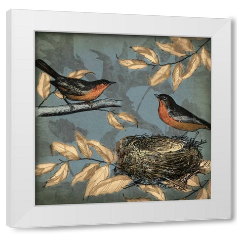 Songbird Fable II White Modern Wood Framed Art Print by PI Studio