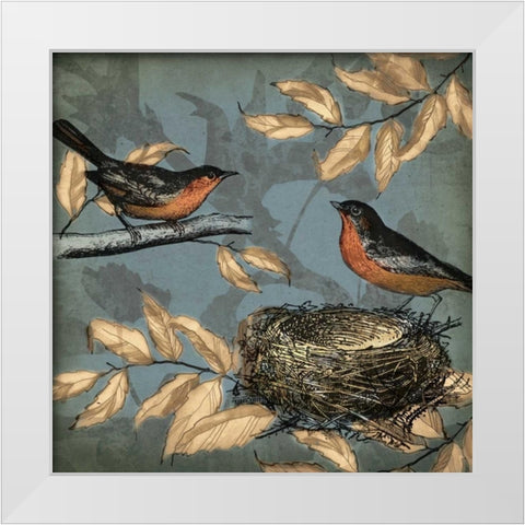 Songbird Fable II White Modern Wood Framed Art Print by PI Studio