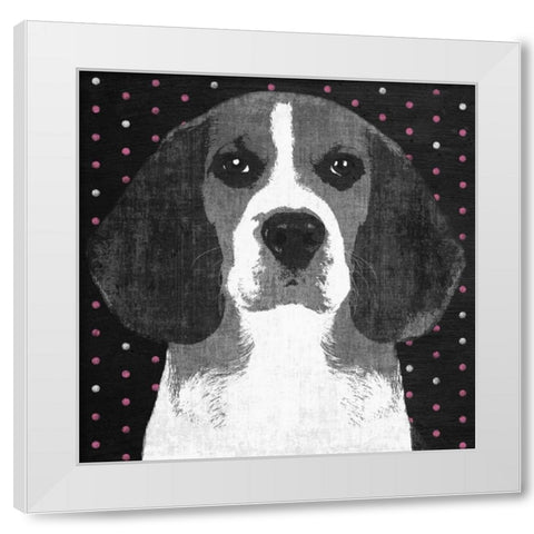 Beagle White Modern Wood Framed Art Print by PI Studio