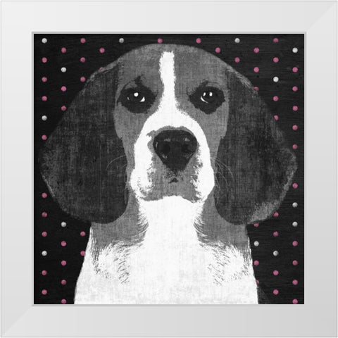 Beagle White Modern Wood Framed Art Print by PI Studio