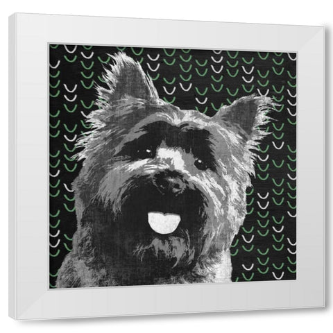 Yorkie White Modern Wood Framed Art Print by PI Studio