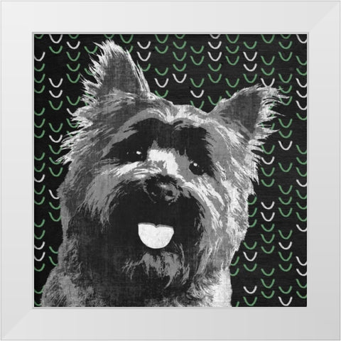 Yorkie White Modern Wood Framed Art Print by PI Studio