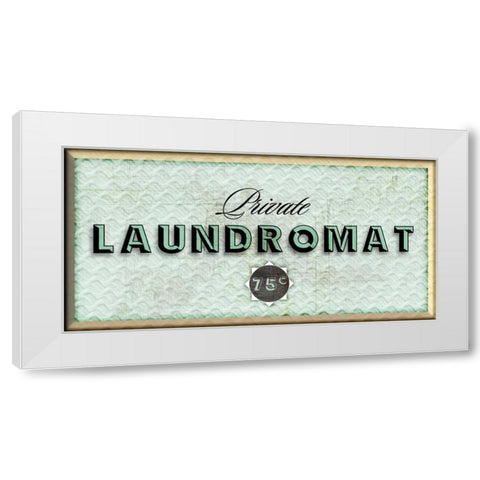 Private Laundromat White Modern Wood Framed Art Print by PI Studio