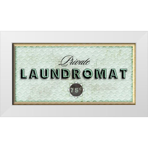 Private Laundromat White Modern Wood Framed Art Print by PI Studio