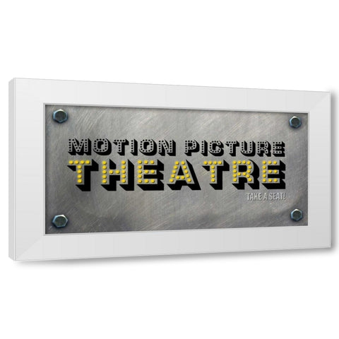 Motion Picture Theatre White Modern Wood Framed Art Print by PI Studio