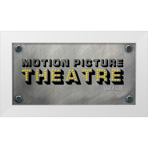 Motion Picture Theatre White Modern Wood Framed Art Print by PI Studio