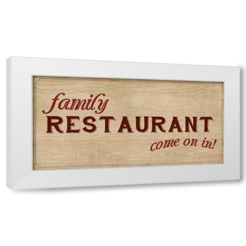 Family Restaurant White Modern Wood Framed Art Print by PI Studio