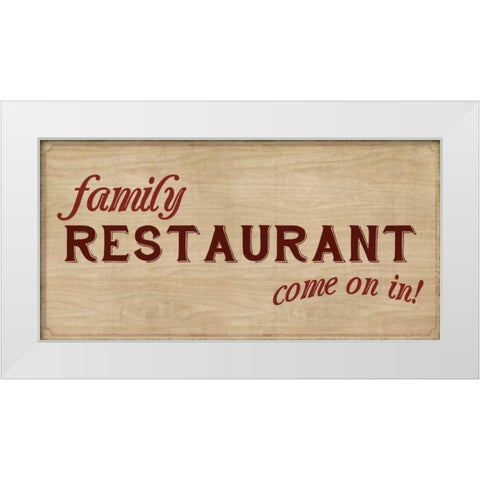 Family Restaurant White Modern Wood Framed Art Print by PI Studio