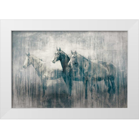 Marchpast White Modern Wood Framed Art Print by PI Studio