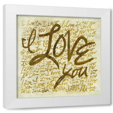 I love you White Modern Wood Framed Art Print by PI Studio