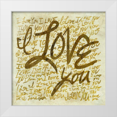 I love you White Modern Wood Framed Art Print by PI Studio