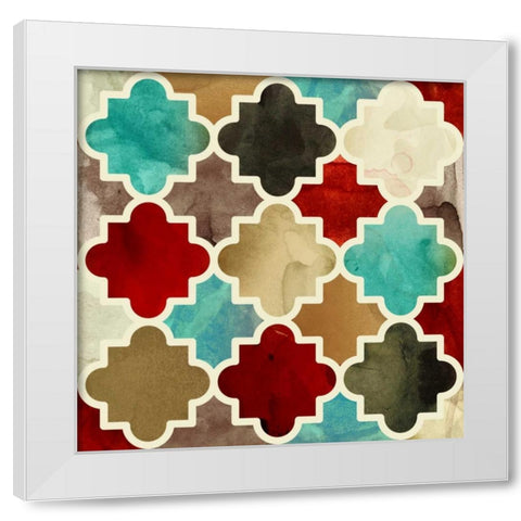 Watercolour Latticework White Modern Wood Framed Art Print by PI Studio