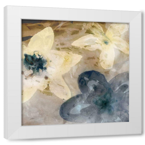 Ink Drip Floral I White Modern Wood Framed Art Print by PI Studio