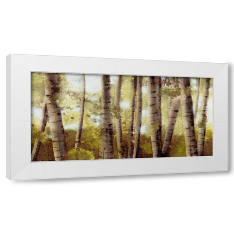 Palest Gold White Modern Wood Framed Art Print by PI Studio