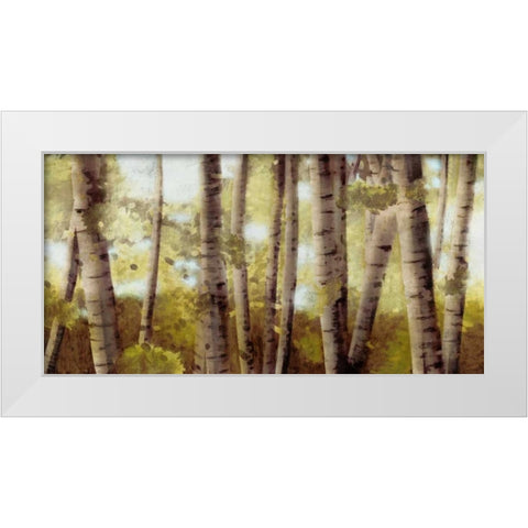 Palest Gold White Modern Wood Framed Art Print by PI Studio