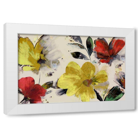 Sweet Blooms White Modern Wood Framed Art Print by PI Studio