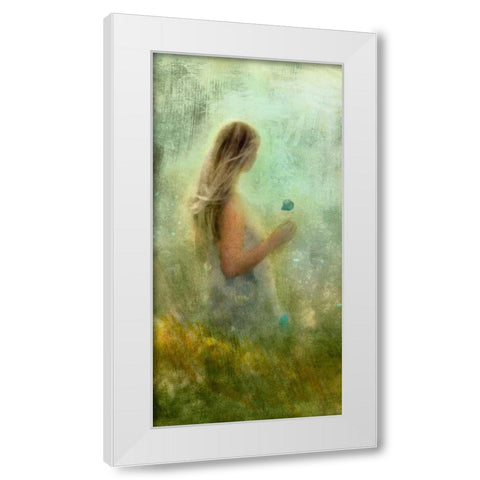 Nymph Kiss I White Modern Wood Framed Art Print by PI Studio