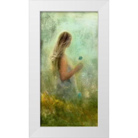 Nymph Kiss I White Modern Wood Framed Art Print by PI Studio