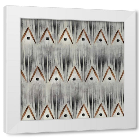 Grey Tribal III White Modern Wood Framed Art Print by PI Studio