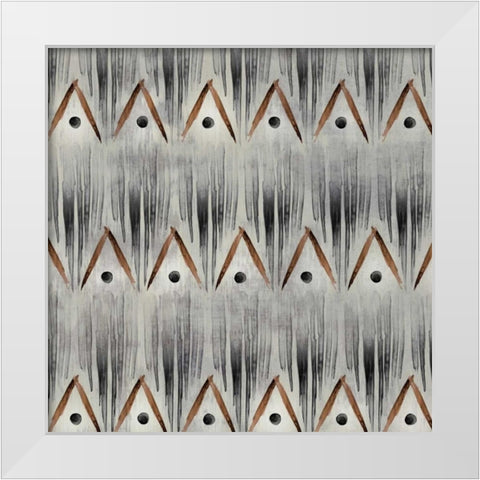 Grey Tribal III White Modern Wood Framed Art Print by PI Studio
