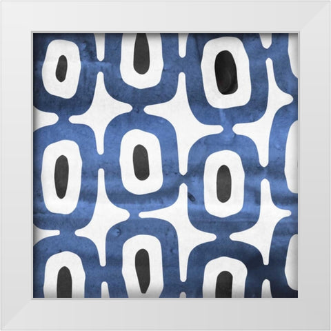 Blue Ease I White Modern Wood Framed Art Print by PI Studio