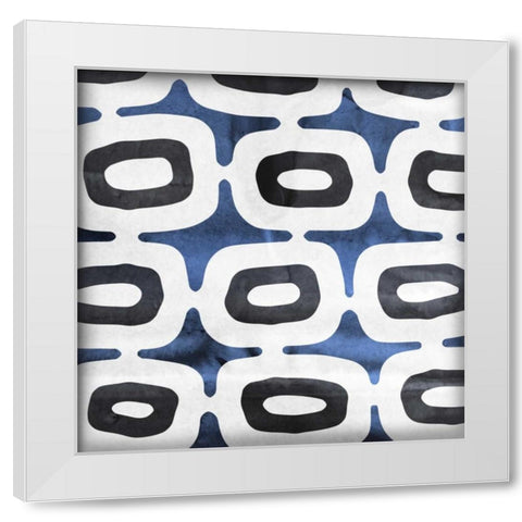 Blue Ease II White Modern Wood Framed Art Print by PI Studio