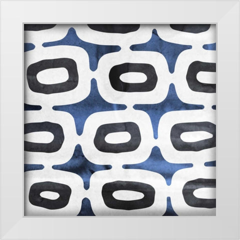 Blue Ease II White Modern Wood Framed Art Print by PI Studio