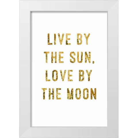 I love you Gold Lips White Modern Wood Framed Art Print by PI Studio