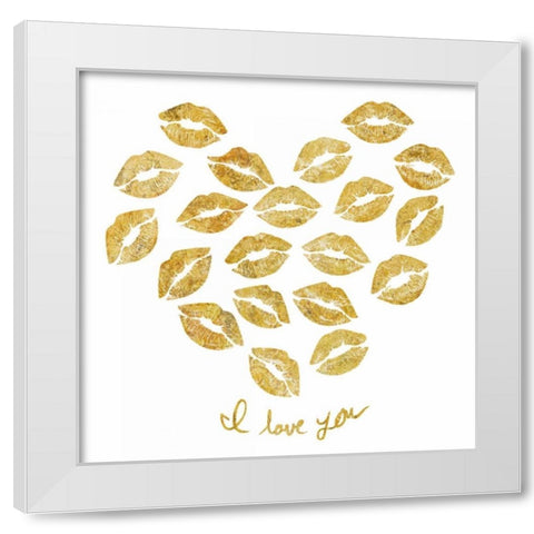 Lip Love 3  White Modern Wood Framed Art Print by PI Studio