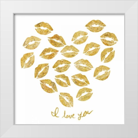 Lip Love 3  White Modern Wood Framed Art Print by PI Studio