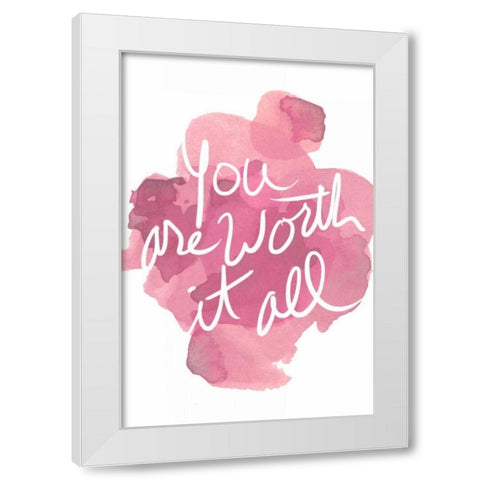 Watercoulours Pink Type III White Modern Wood Framed Art Print by PI Studio