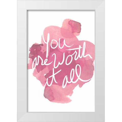 Watercoulours Pink Type III White Modern Wood Framed Art Print by PI Studio