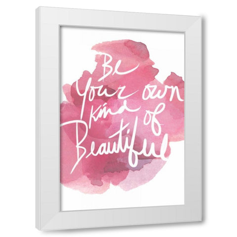 Watercolour Pink Type IV White Modern Wood Framed Art Print by PI Studio